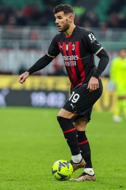 Theo Hernandez of AC Milan in action during Coppa Italia 2022/23 football match between AC Milan and Torino FC at San Siro Stadium, Milan, Italy on January 11, 2023 - Credit: Fabrizio Carabelli/LiveMedi