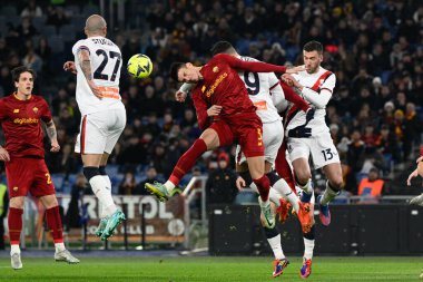 Roger Ibanez (AS Roma) during the Coppa Italia Frecciarossa round of 16 match between AS Roma vs Genoa CFC at the Olimpic Stadium in Rome on 12 January 2023. - Credit: Fabrizio Corradetti/LiveMedi