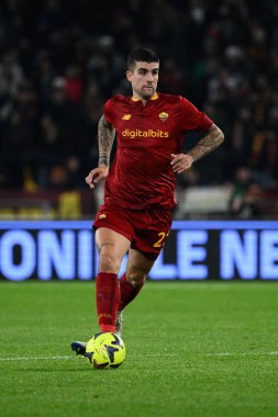 Gianluca Mancini (AS Roma) during the Coppa Italia Frecciarossa round of 16 match between AS Roma vs Genoa CFC at the Olimpic Stadium in Rome on 12 January 2023. - Credit: Fabrizio Corradetti/LiveMedi
