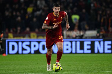 Gianluca Mancini (AS Roma) during the Coppa Italia Frecciarossa round of 16 match between AS Roma vs Genoa CFC at the Olimpic Stadium in Rome on 12 January 2023. - Credit: Fabrizio Corradetti/LiveMedi