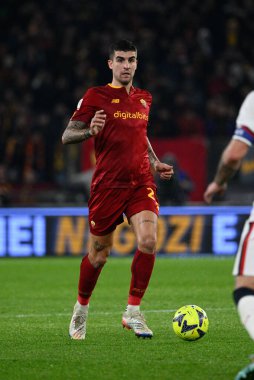Gianluca Mancini (AS Roma) during the Coppa Italia Frecciarossa round of 16 match between AS Roma vs Genoa CFC at the Olimpic Stadium in Rome on 12 January 2023. - Credit: Fabrizio Corradetti/LiveMedi