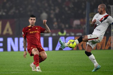 Gianluca Mancini (AS Roma) during the Coppa Italia Frecciarossa round of 16 match between AS Roma vs Genoa CFC at the Olimpic Stadium in Rome on 12 January 2023. - Credit: Fabrizio Corradetti/LiveMedi