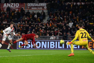 Paulo Dybala (AS Roma) goal 1-0 during the Coppa Italia Frecciarossa round of 16 match between AS Roma vs Genoa CFC at the Olimpic Stadium in Rome on 12 January 2023. - Credit: Fabrizio Corradetti/LiveMedi