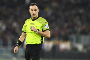 Referee Ermanno Feliciani during the Coppa Italia eighth-final between A.S. Roma vs Genoa C.F.C on January 12, 2023 at the Stadio Olimpico, Rome, Italy. - Credit: Domenico Cippitelli/LiveMedi