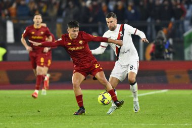 Paulo Dybala of A.S. Roma and Kevin Johannes Willem Strootman of Genoa CFC during the Coppa Italia eighth-final between A.S. Roma vs Genoa C.F.C on January 12, 2023 at the Stadio Olimpico, Rome, Italy. - Credit: Domenico Cippitelli/LiveMedi