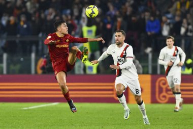 Paulo Dybala of A.S. Roma and Kevin Johannes Willem Strootman of Genoa CFC during the Coppa Italia eighth-final between A.S. Roma vs Genoa C.F.C on January 12, 2023 at the Stadio Olimpico, Rome, Italy. - Credit: Domenico Cippitelli/LiveMedi