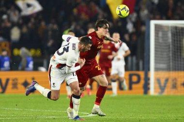 Mattia Bani of Genoa CFC and Nicolo' Zaniolo of A.S. Roma during the Coppa Italia eighth-final between A.S. Roma vs Genoa C.F.C on January 12, 2023 at the Stadio Olimpico, Rome, Italy. - Credit: Domenico Cippitelli/LiveMedi