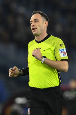Referee Ermanno Feliciani during the Coppa Italia eighth-final between A.S. Roma vs Genoa C.F.C on January 12, 2023 at the Stadio Olimpico, Rome, Italy. - Credit: Domenico Cippitelli/LiveMedi
