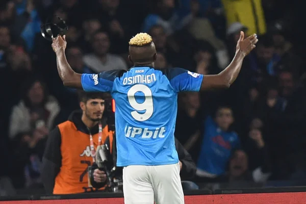 Victor Osimhen Ssc Napoli Cheers Goal Scored Serie Match Ssc — Stockfoto