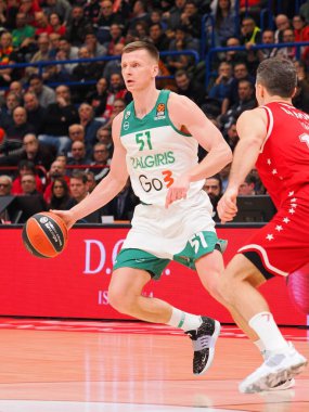 Arnas Butkevicius (Zalgiris Kaunas)  during Basketball Euroleague Championship EA7 Emporio Armani Milano vs Zalgiris Kaunas at the Forum of Assago in Milan, Italy, January 13, 2023 - Credit: Savino Paolell