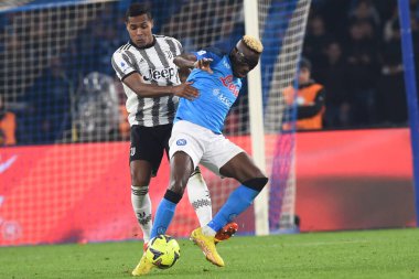 Victor Osimhen of SSC Napoli  competes for the ball with Filip Kostic of Juventus FC during the Serie A match between SSC Napoli v Juventus FC  at  Stadio Diego Armando Maradona  - Credit: Danilo Gemito/LiveMedi