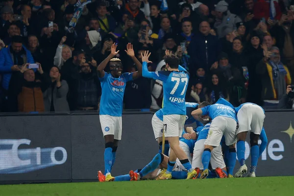 Amir Rrhamani Napoli Celebrates Scores Italian Soccer Serie Match Ssc — Stockfoto