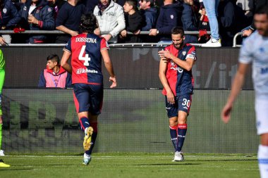 Leonardo Pavoletti of Cagliari Calcio, Esultanza, Joy After scoring goal, during Italian soccer Serie B match Cagliari Calcio vs Como 1907 at the Unipol Domus in Cagliari, Italy, January 14, 2023 - Credit: Luigi Can