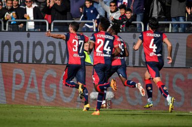 Paulo Azzi of Cagliari Calcio, Esultanza, Joy After scoring goal, during Italian soccer Serie B match Cagliari Calcio vs Como 1907 at the Unipol Domus in Cagliari, Italy, January 14, 2023 - Credit: Luigi Can