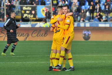 Players of Cittadella celebrate at the end of the match during Italian soccer Serie B match AC Pisa vs AS Cittadella at the Arena Garibaldi in Pisa, Italy, January 14, 2023 - Credit: Gabriele Masott