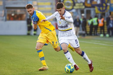 Romeo Giovannini (Modena) and Marcus Rohden (Frosinone) during Italian soccer Serie B match Frosinone Calcio vs Modena FC at the Benito Stirpe stadium in Frosinone, Italy, January 14, 2023 - Credit: Luca Dilibert
