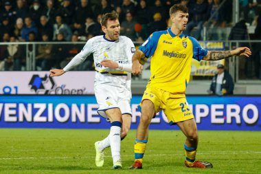 Luca Strizzolo (Modena) scores the gol of 2-1 during Italian soccer Serie B match Frosinone Calcio vs Modena FC at the Benito Stirpe stadium in Frosinone, Italy, January 14, 2023 - Credit: Luca Dilibert