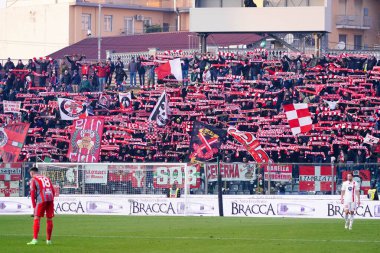 Tifosi of AC monza during italian soccer Serie A match US Cremonese vs AC Monza at the Giovanni Zini stadium in Cremona, Italy, January 14, 2023 - Credit: Luca Rossin