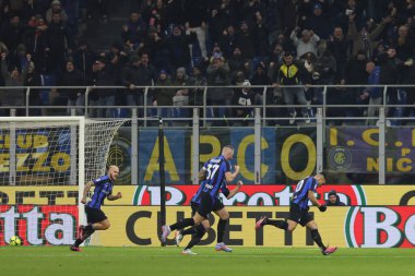 Lautaro Martinez of FC Internazionale celebrates after scoring a goal during Serie A 2022/23 football match between FC Internazionale and Hellas Verona FC at Giuseppe Meazza Stadium, Milan, Italy on January 14, 2023 - Credit: Fabrizio Carabelli/LiveM
