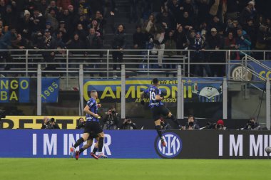 Lautaro Martinez of FC Internazionale celebrates after scoring a goal during Serie A 2022/23 football match between FC Internazionale and Hellas Verona FC at Giuseppe Meazza Stadium, Milan, Italy on January 14, 2023 - Credit: Fabrizio Carabelli/LiveM
