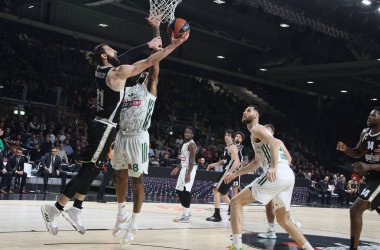 \q89\thwarted by Tornike Shengelia (Segafredo Virtus Bologna) during the Euroleague basketball championship match Segafredo Virtus Bologna Vs. Panathinaikos Athens - Bologna, January 19, 2023 at Segafredo Arena - Credit: Michele Nucci/LiveMedi