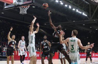 Mouhammadou Jaiteh (Segafredo Virtus Bologna) during the Euroleague basketball championship match Segafredo Virtus Bologna Vs. Panathinaikos Athens - Bologna, January 19, 2023 at Segafredo Arena - Credit: Michele Nucci/LiveMedi
