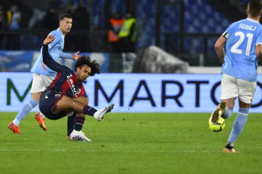 Joshua Zirkzee of Bologna F.C. and Nicolo Casale of S.S. LAZIO during the Coppa Italia eighth of finals between S.S. Lazio vs Bologna F.C. on January 19, 2023 at the Stadio Olimpico, Rome, Italy. - Credit: Domenico Cippitelli/LiveMedi