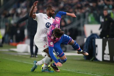 Federico Chiesa of Juventus Fc and Marlon of AC Monza during Coppa Italia 2023, football match between Juventus Fc and Ac Monza on Jannuary 19, 2023 at Allianz Stadium, Turin Italy. Photo Nderim Kaceli - Credit: Nderim Kaceli/LiveMedi