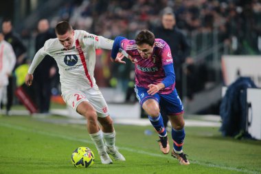 Federico Chiesa of Juventus Fc and Valentin Antov of AC Monza during Coppa Italia 2023, football match between Juventus Fc and Ac Monza on Jannuary 19, 2023 at Allianz Stadium, Turin Italy. Photo Nderim Kaceli - Credit: Nderim Kaceli/LiveMedi