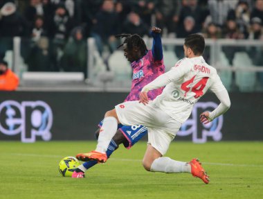 Andrea Carboni of AC Monza and Moise Kean of Juventus Fc during Coppa Italia 2023, football match between Juventus Fc and Ac Monza on Jannuary 19, 2023 at Allianz Stadium, Turin Italy. Photo Nderim Kaceli - Credit: Nderim Kaceli/LiveMedi