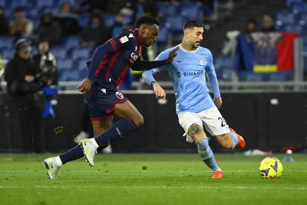 Mattia Zaccagni of S.S. LAZIO and Jhon Lucumi of Bologna F.C. during the Coppa Italia eighth of finals between S.S. Lazio vs Bologna F.C. on January 19, 2023 at the Stadio Olimpico, Rome, Italy. - Credit: Domenico Cippitelli/LiveMedi
