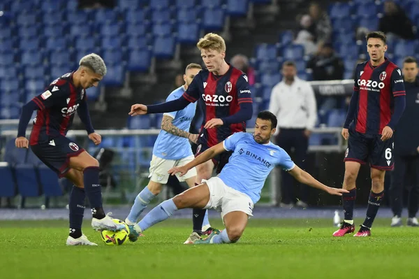 Nicolas Dominguez of Bologna F.C. and Pedro of S.S. LAZIO during the Coppa Italia eighth of finals between S.S. Lazio vs Bologna F.C. on January 19, 2023 at the Stadio Olimpico, Rome, Italy. - Credit: Domenico Cippitelli/LiveMedi