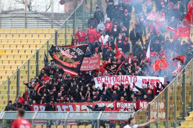 Fans of Perugia Calcio during the Serie B match between Parma Calcio 1913 and Perugia Calcio at Stadio Ennio Tardini on January 21, 2023 in Parma, Italy. - Credit: Luca Amedeo Bizzarri/LiveMedi