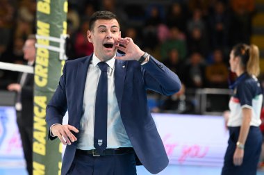 Gianlorenzo Blengini (Coach of Cucine Lube Civitanova) during Volleyball Italian Serie A Men Superleague Championship Cucine Lube Civitanova vs Itas Trentino at the Eurosuole Forum in Civitanova Marche, Italy, January 21, 2023 - Credit: Roberto Barto