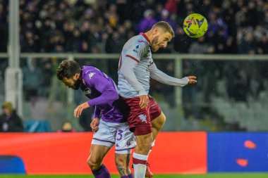 header of Torino's Nikola Vlasic against Fiorentina's Lorenzo Venuti during italian soccer Serie A match ACF Fiorentina vs Torino FC at the Artemio Franchi stadium in Florence, Italy, January 21, 2023 - Credit: Fabio Fagiolin