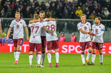 Torino's team celebrate the victory during italian soccer Serie A match ACF Fiorentina vs Torino FC at the Artemio Franchi stadium in Florence, Italy, January 21, 2023 - Credit: Fabio Fagiolin