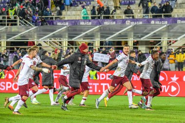 Torino's team celebrate the victory during italian soccer Serie A match ACF Fiorentina vs Torino FC at the Artemio Franchi stadium in Florence, Italy, January 21, 2023 - Credit: Fabio Fagiolin