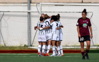 Lineth Beerensteyn (18) Juventus Women celebrates after scoring a goal during the Italian Football Championship League A Women 2022/2023 match between Pomigliano Femminile vs Juventus Women at the Ugo Gobbato stadium in Pomigliano D'Arco (NA), Italy,