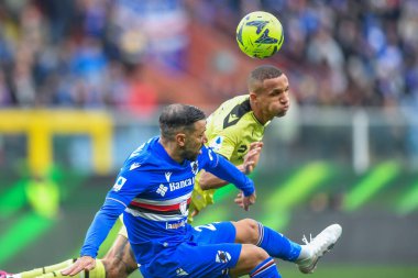 Fabio Quagliarella  (Sampdoria) - Rodrigo Nascimento Franca Udinese) during italian soccer Serie A match UC Sampdoria vs Udinese Calcio at the Luigi Ferraris stadium in Genova, Italy, January 22, 2023 - Credit: Danilo Vig