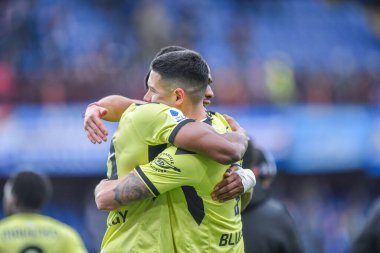 team Udinese celebrates after scoring a match during italian soccer Serie A match UC Sampdoria vs Udinese Calcio at the Luigi Ferraris stadium in Genova, Italy, January 22, 2023 - Credit: Danilo Vig