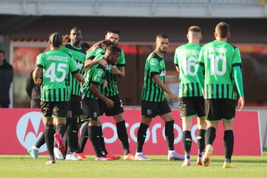 Gian Marco Ferrari of US Sassuolo Calcio celebrates after scoring a goal with his team mates during the Serie A match between AC Monza and US Sassuolo Calcio at Stadio Brianteo on January 22, 2023 in Monza, Italy. - Credit: Luca Amedeo Bizzarri/LiveM