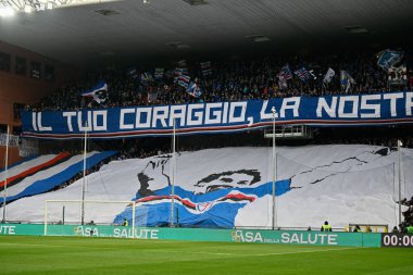 supporter's Sampdoria and tribute Gian Luca Vialli during italian soccer Serie A match UC Sampdoria vs Udinese Calcio at the Luigi Ferraris stadium in Genova, Italy, January 22, 2023 - Credit: Danilo Vig