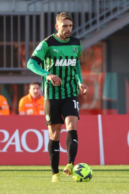 Domenico Berardi of US Sassuolo Calcio in action during the Serie A match between AC Monza and US Sassuolo Calcio at Stadio Brianteo on January 22, 2023 in Monza, Italy. - Credit: Luca Amedeo Bizzarri/LiveMedi