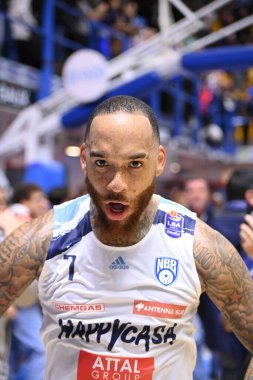 Dee Harrison (happycasa Brindisi) during Italian Basketball A Serie  Championship Happy Casa Brindisi vs Virtus Segafredo Bologna at the PalaPentassuglia in Brindisi, Italy, January 22, 2023 - Credit: Damiano Tasc