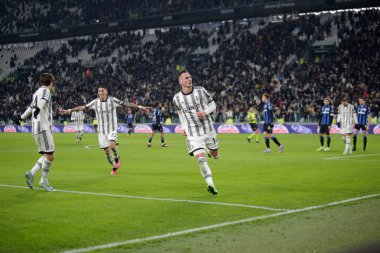 Arkadiusz Milik of Juventus Fc celebrating after scoring a goal during the Italian Serie A, football match between Juventus Fc and Atalanta Bc on January 22, 2023 at Allianz Stadium, Turin Italy. Photo Nderim Kaceli - Credit: Nderim Kaceli/LiveMedi