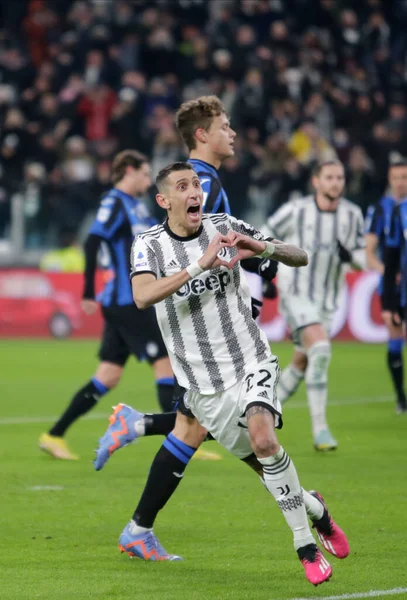 Angel Di Maria of Juventus Fc celebrating after scoring a goal during the Italian Serie A, football match between Juventus Fc and Atalanta Bc on January 22, 2023 at Allianz Stadium, Turin Italy. Photo Nderim Kaceli - Credit: Nderim Kaceli/LiveMedi