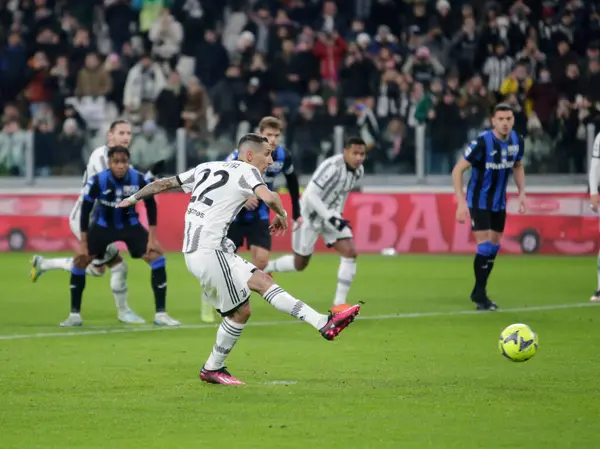 Angel Di Maria of Juventus Fc scoring a goal on a penalty kick during the Italian Serie A, football match between Juventus Fc and Atalanta Bc on January 22, 2023 at Allianz Stadium, Turin Italy. Photo Nderim Kaceli - Credit: Nderim Kaceli/LiveMedi