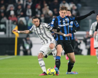 Angel Di Maria of Juventus Fc and Giorgio Scalvini of Atalanta Bc during the Italian Serie A, football match between Juventus Fc and Atalanta Bc on January 22, 2023 at Allianz Stadium, Turin Italy. Photo Nderim Kaceli - Credit: Nderim Kaceli/LiveMedi