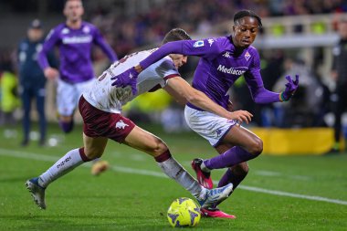Christian Kouame (ACF Fiorentina) and Alessandro Buongiorno (Torino FC) during italian soccer Serie A match ACF Fiorentina vs Torino FC at the Artemio Franchi stadium in Florence, Italy, January 21, 2023 - Credit: Lisa Guglielm