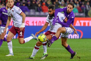 Giacomo Bonaventura (ACF Fiorentina) and Koffi Djidji (Torino FC) during italian soccer Serie A match ACF Fiorentina vs Torino FC at the Artemio Franchi stadium in Florence, Italy, January 21, 2023 - Credit: Lisa Guglielm